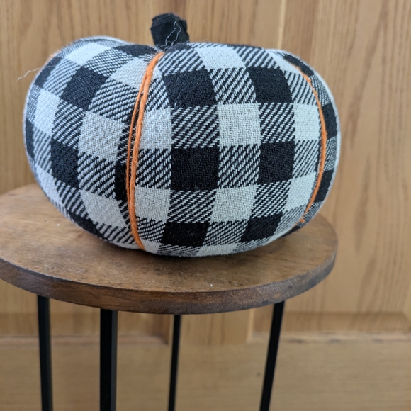 nwt Plaid Fabric Pumpkin Decor. At Home Homespun Collection. - Picture 1 of 9